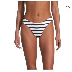 Milly Cabana Margot Striped Bikini Bottom Navy White Navy/White 27BY26 New